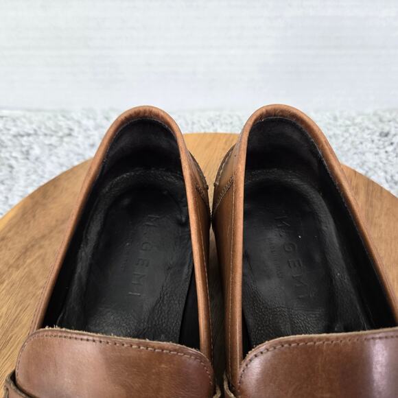 M.Gemi Men 42 The Volo Due Tan Brown Leather Casual Lifestyle Daily Penny Loafer